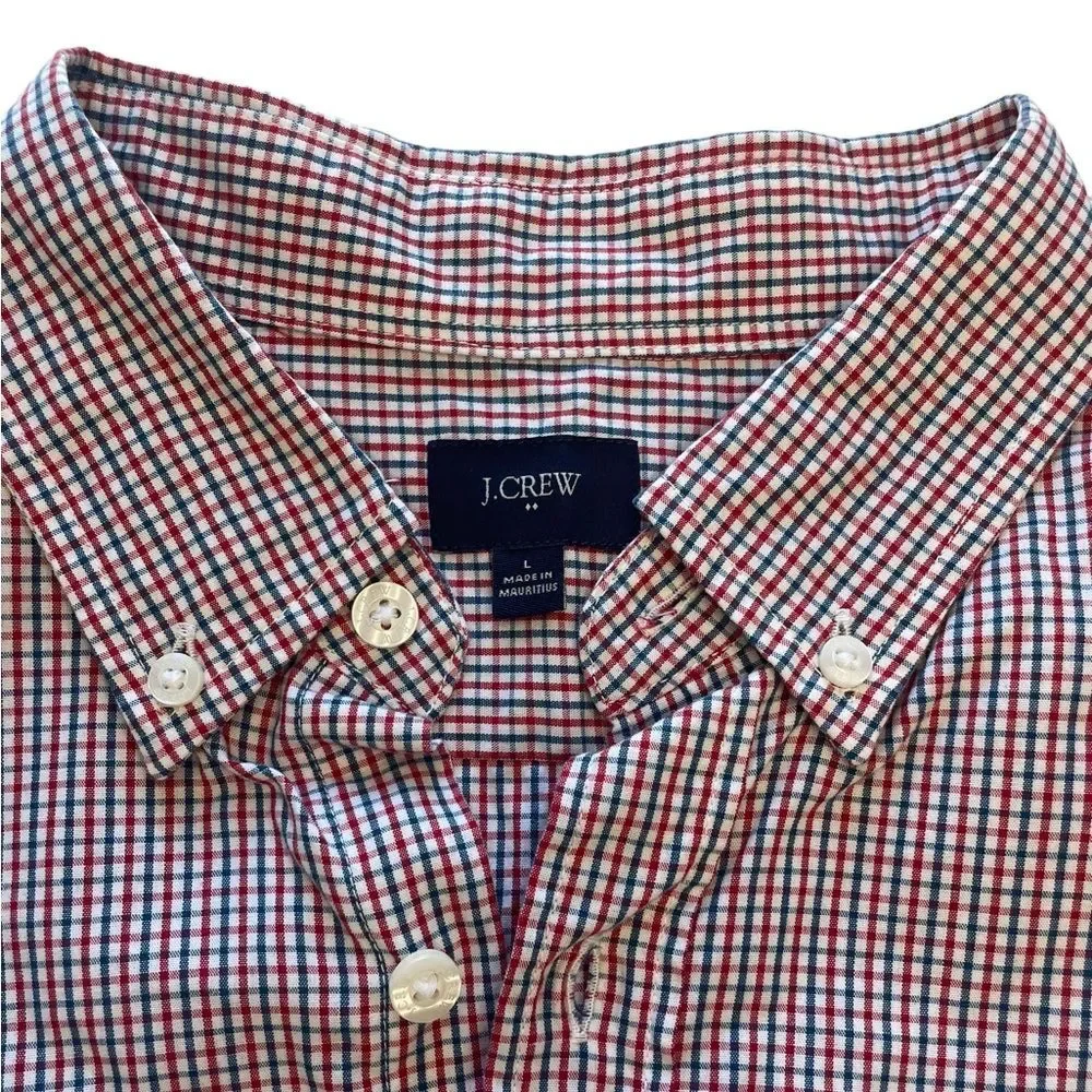 J. Crew Red and Blue Checkered Button Down Top Men’s Size Large
